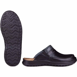 Zapatilla piel hombre 219 Kampol negro 3