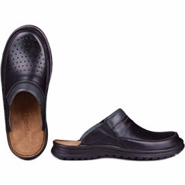 Zapatilla piel hombre 219 Kampol negro 4