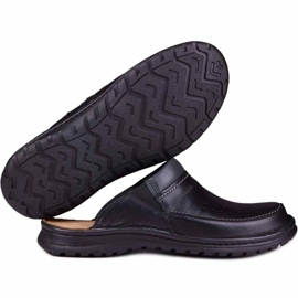 Zapatilla piel hombre 219 Kampol negro 5