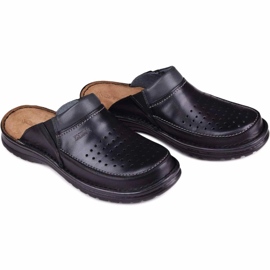 Zapatilla piel hombre 219 Kampol negro 6