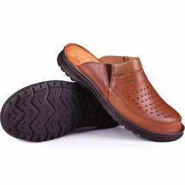 Zapatilla piel hombre 219 Kampol marrón 5