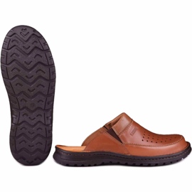 Zapatilla piel hombre 219 Kampol marrón 6