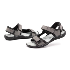 Olivier Sandalias hombre piel 295K gris 12