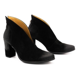 Exousite Botas de piel para mujer 1231 negro 5