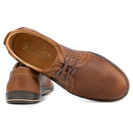 Polbut Zapatos de piel para hombre 343 camel perforation marrón 3