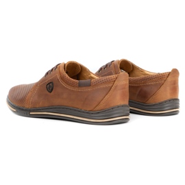 Polbut Zapatos de piel para hombre 343 camel perforation marrón 4