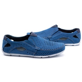 Olivier Zapatos de hombre mocasines 901 azul verano 6