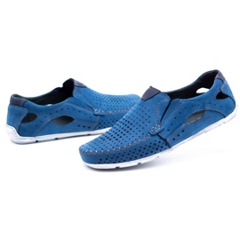 Olivier Zapatos de hombre mocasines 901 azul verano 7