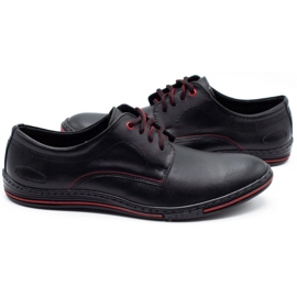 Lukas Zapatos de cuero para hombre 295LU negro con rojo 4