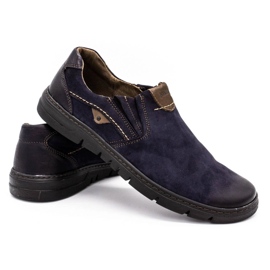 Joker Zapato sin cordones hombre piel 507J azul marino 5