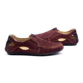 Olivier Zapatos de hombre mocasines 91K verano burdeos rojo 5