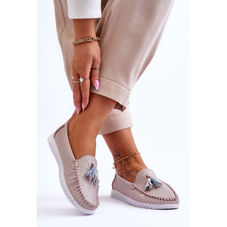 Mocasines Mujer Piel Calada Rosa Claro Lanzarot rosado 2 Mocasines Mujer Piel Calada Rosa Claro Lanzarot rosado 2
