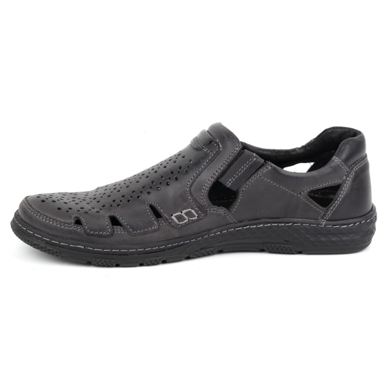 Joker Zapatos de verano para hombre en piel, slip-on 500J gris 1