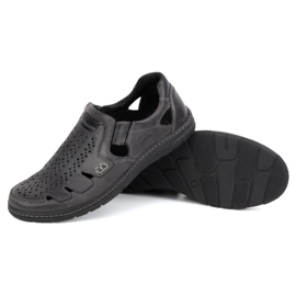 Joker Zapatos de verano para hombre en piel, slip-on 500J gris 4
