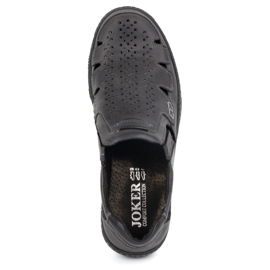 Joker Zapatos de verano para hombre en piel, slip-on 500J gris 6
