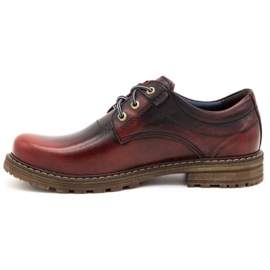 Kampol Botas de hombre botas de piel 32 / KC burdeos rojo 1