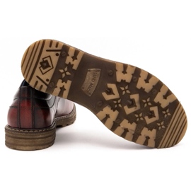 Kampol Botas de hombre botas de piel 32 / KC burdeos rojo 4