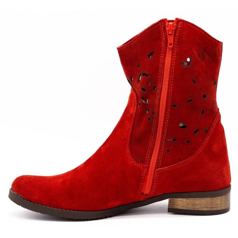 Olivier Cómodas botas Jess rojas caladas rojo 1