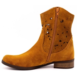 Olivier Cómodas botas Jess rojas caladas marrón 1