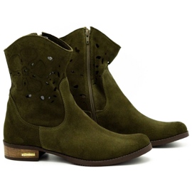 Olivier Botas cómodas Jess verde calado 2