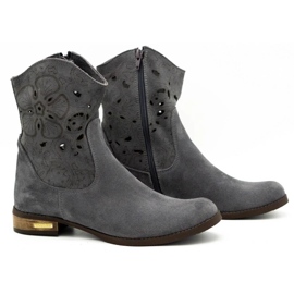 Olivier Botas cómodas Jess calado gris oscuro 2