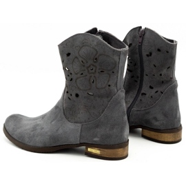 Olivier Botas cómodas Jess calado gris oscuro 4