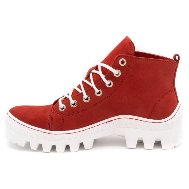 Polbut Botas de mujer de piel D1 rojo 1