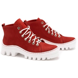 Polbut Botas de mujer de piel D1 rojo 2