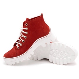 Polbut Botas de mujer de piel D1 rojo 3