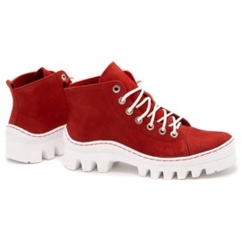 Polbut Botas de mujer de piel D1 rojo 4