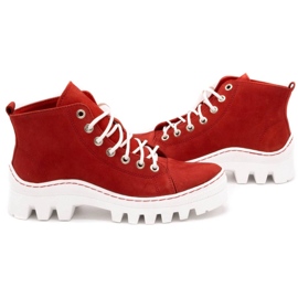 Polbut Botas de mujer de piel D1 rojo 5