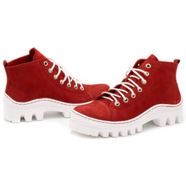 Polbut Botas de mujer de piel D1 rojo 6