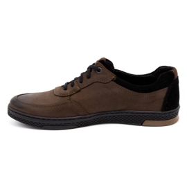 KOMODO Zapatos casuales de cuero para hombre 918K marrón 1