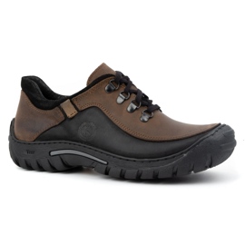 KOMODO Zapatos trekking hombre piel 917K marrón 2