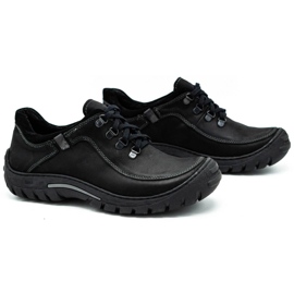 KOMODO Zapatos trekking hombre piel 917K negro 2
