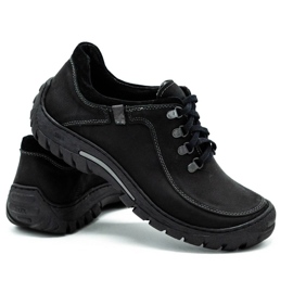 KOMODO Zapatos trekking hombre piel 917K negro 4