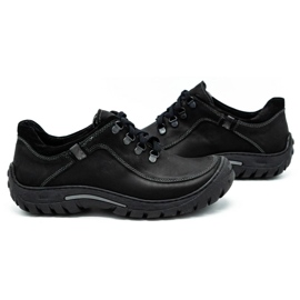 KOMODO Zapatos trekking hombre piel 917K negro 5