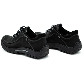 KOMODO Zapatos trekking hombre piel 917K negro 7