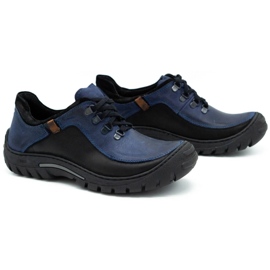KOMODO Zapatos trekking hombre piel 917K azul marino 2