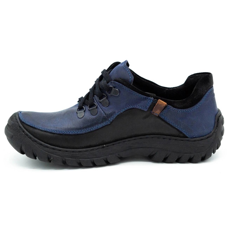 KOMODO Zapatos trekking hombre piel 917K azul marino 1