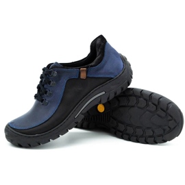 KOMODO Zapatos trekking hombre piel 917K azul marino 3