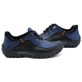 KOMODO Zapatos trekking hombre piel 917K azul marino 5