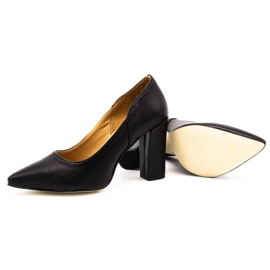 Olivier Zapatos de salón de cuero para mujer en el poste 2258 negro 4