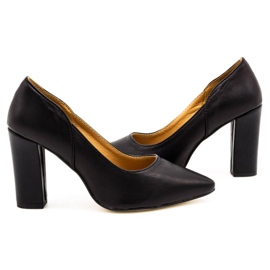Olivier Zapatos de salón de cuero para mujer en el poste 2258 negro 6