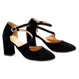 Olivier Salón mujer piel en el poste 2211 negro nubuck 3