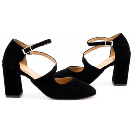 Olivier Salón mujer piel en el poste 2211 negro nubuck 5