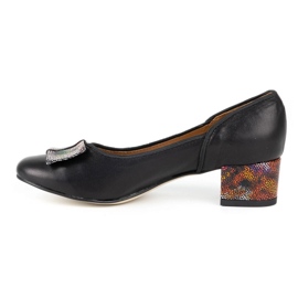 Olivier Zapatos para mujer piel tacones altos 2261 negro 3