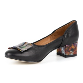 Olivier Zapatos para mujer piel tacones altos 2261 negro 2