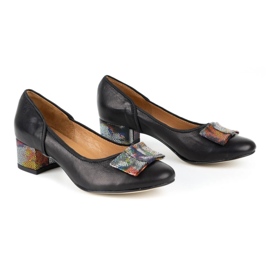 Olivier Zapatos para mujer piel tacones altos 2261 negro 4