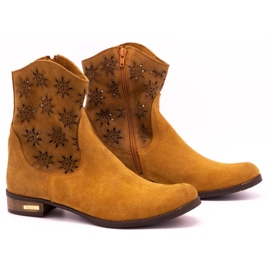 Olivier Cómodas botas caladas rojas Janet naranja 2